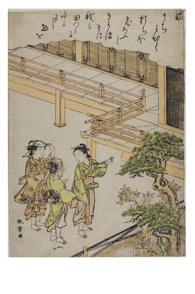 Silbe - Ke aus der Serie Geschichten von Ise in modischen Brokatdrucken, ca. 1770-1773 von Katsukawa Shunsho