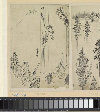 Reiter mit Gefolge und die Begrüßung des Daimyo von Katsushika Hokusai (possibly)