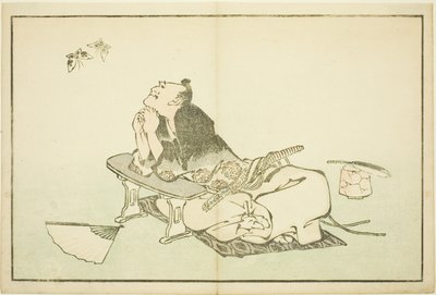 Ein Philosoph beobachtet ein Paar Schmetterlinge, aus Das Bilderbuch der realistischen Malereien von Hokusai (Hokusai shashin gafu) von Katsushika Hokusai