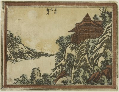 Herbstmond in Ishiyama (Ishiyama no shugetsu) aus der Serie Acht Ansichten von Omi im Ätzstil (Doban Omi hakkei) von Katsushika Hokusai