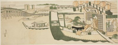 Bootspartien auf dem Sumida-Fluss von Katsushika Hokusai