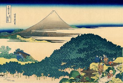 Kissenkiefer in Aoyama, Edo, um 1830 von Katsushika Hokusai