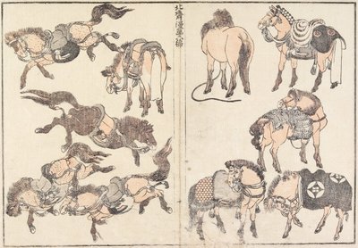 Pferde von Katsushika Hokusai