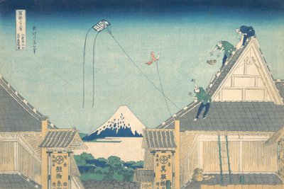 Mitsui-Laden in Surugacho in Edo, aus der Serie von Katsushika Hokusai