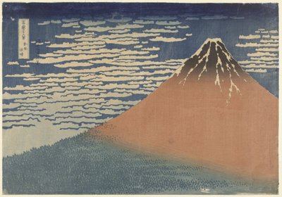 Berg Fuji bei klarem Wetter (auch bekannt als Roter Fuji), ca. 1830 (Holzschnitt) von Katsushika Hokusai
