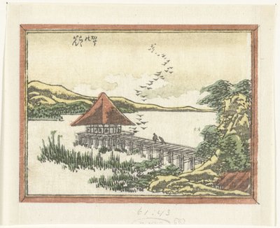 Landende Gänse in Katata von Katsushika Hokusai