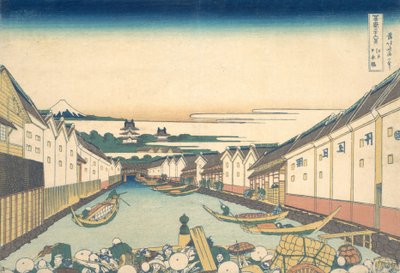 Nihonbashi in Edo, aus der Serie Sechsunddreißig Ansichten des Berges Fuji, ca. 1830-32 von Katsushika Hokusai