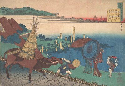 Gedicht von Motoyoshi Shinno, aus der Serie Einhundert Gedichte erklärt von der Amme, ca. 1839 von Katsushika Hokusai