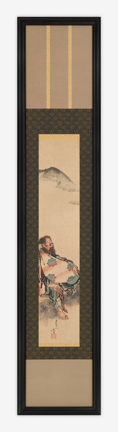 Dichter Semimaru mit seiner Laute in einer Tasche, Edo-Periode, 1839 von Katsushika Hokusai