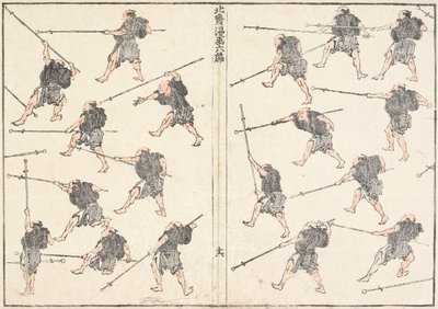 Übung mit dem Langschwert von Katsushika Hokusai