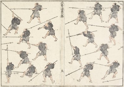Übung mit dem Langschwert, 1817 von Katsushika Hokusai