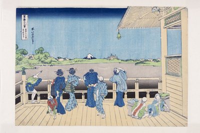Sazai-Halle des Tempels der fünfhundert Arhats (Farbholzschnitt) von Katsushika Hokusai