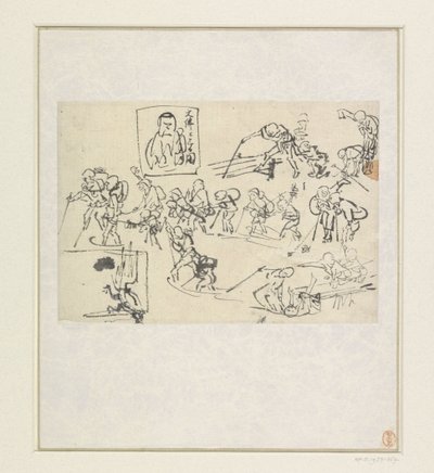 Shishi-Skizzen von Katsushika Hokusai