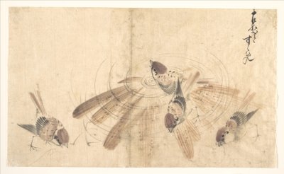 Spatzen von Katsushika Hokusai