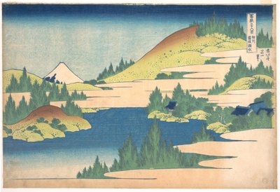 Der See von Hakone in der Provinz Sagami aus der Serie 36 Ansichten des Berges Fuji, 1830-1833 von Katsushika Hokusai
