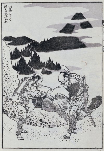 Zwei Männer, aus einem Manga (Farbholzschnitt) von Katsushika Hokusai