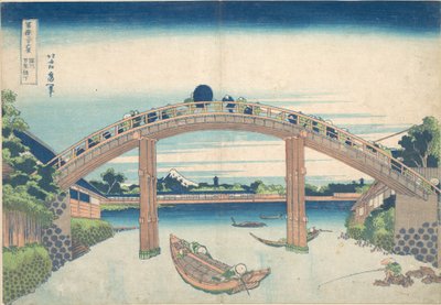 Unter der Mannen-Brücke in Fukagawa, aus der Serie Sechsunddreißig Ansichten des Berges Fuji von Katsushika Hokusai