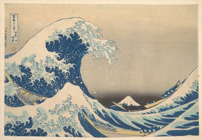 Die große Welle vor Kanagawa, aus der Serie Sechsunddreißig Ansichten des Berges Fuji von Katsushika Hokusai
