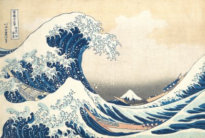 Die große Welle vor Kanagawa, aus der Serie Sechsunddreißig Ansichten des Berges Fuji von Katsushika Hokusai