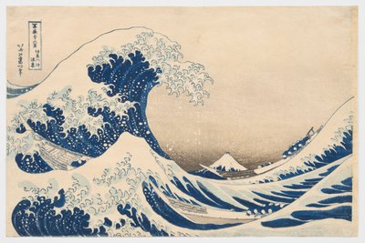 Die große Welle vor Kanagawa, aus der Serie „Sechsunddreißig Ansichten des Berges Fuji“ von Katsushika Hokusai