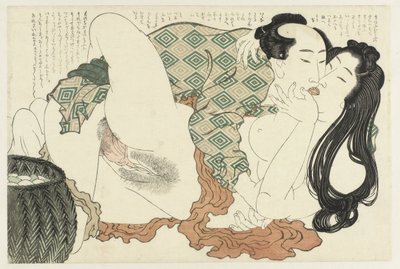 Küssender Fischer und Taucherin von Katsushika Hokusai