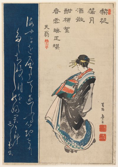 Porträt einer Kurtisane, 1853 von Katsushika II Taito