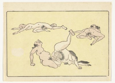 Kopulierender Mann und Frau von Kawanabe Kyosai