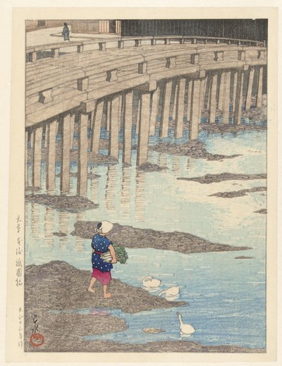 Die Gion-Brücke in Hondo in Amakusa von Kawase Hasui