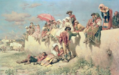 Warten auf den Segen außerhalb Roms, 19. Jahrhundert von Keeley Halswelle