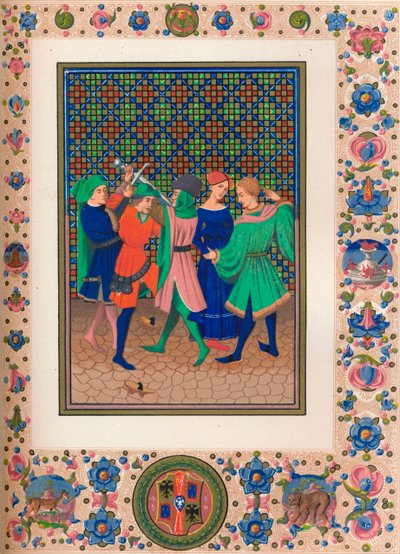 Szene aus einem illuminierten Manuskript, 15. Jahrhundert von Kellerhoven