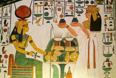 Grab von Nefertari; Nefertari bietet einer Gruppe von Gottheiten Wein an; Ägypten, Tal der... von Kenneth Garrett