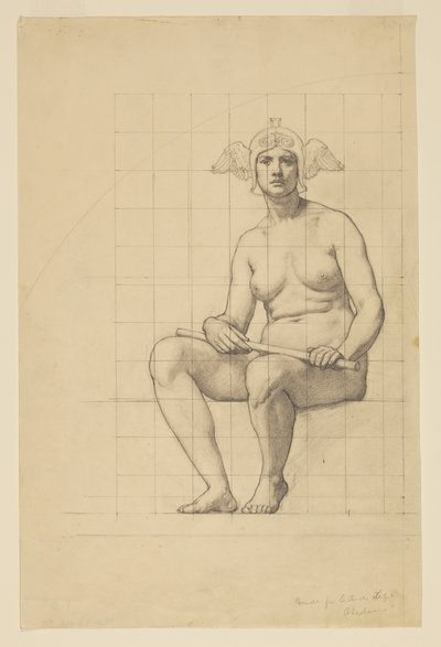 Aktstudie für "Das aktive Leben," Lunette im Verwaltungsgebäude, Oberlin College, Oberlin, OH von Kenyon Cox