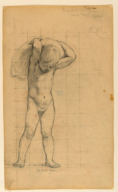 Studie für "Handel," "Der Fortschritt der Zivilisation: Die Schmiede, Handel und Bildung" State Capitol, Des Moines, IA von Kenyon Cox