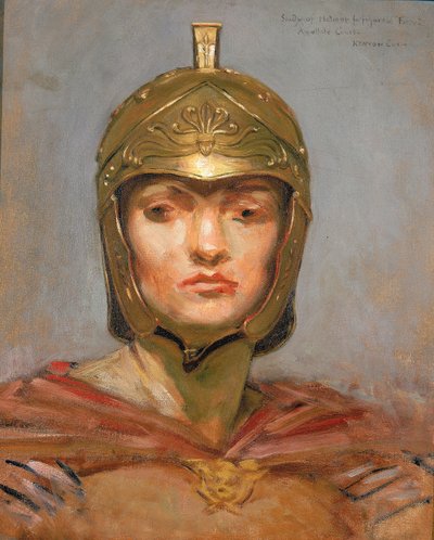 Studie für Wandgemälde für das Berufungsgericht, New York; "Statutenrecht", Helm für Figur der "Kraft" von Kenyon Cox
