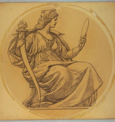 Studie für "Klugheit," Lunette im Hudson County Courthouse, Jersey City, NJ von Kenyon Cox