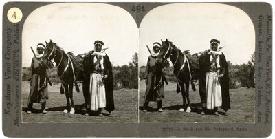 Ein Scheich und sein Leibwächter, Syrien, 1900er Jahre von Keystone View Company