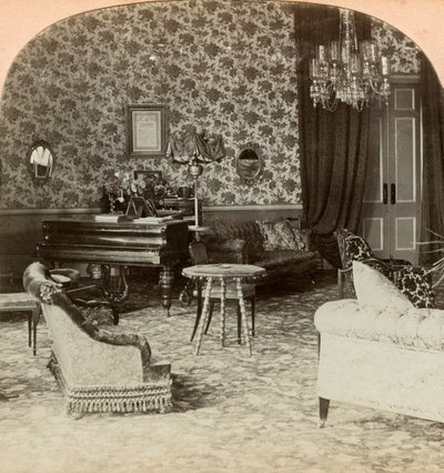 Salon des Präsidiums, Hauptquartier von Lord Roberts, Bloemfontein, Südafrika, 1900 von Keystone View Company