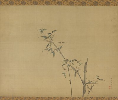 Bambusstämme mit Zweigen und Laub, Edo-Periode, 19. Jahrhundert von Kishi Ganku
