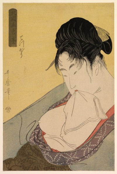 Eine Prostituierte niedriger Klasse (Gun [teppo]), aus der Serie "Fünf Schattierungen von Tinte im nördlichen Viertel" ("Hokkoku goshiki-zumi") von Kitagawa Utamaro