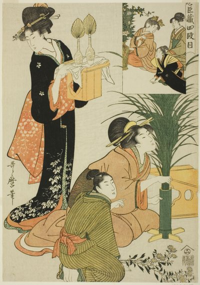 Akt IV, aus Schatz der treuen Gefolgsleute von Kitagawa Utamaro