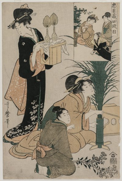Chushingura: Akt IV des Lagerhauses der Loyalität, späte 1790er Jahre von Kitagawa Utamaro