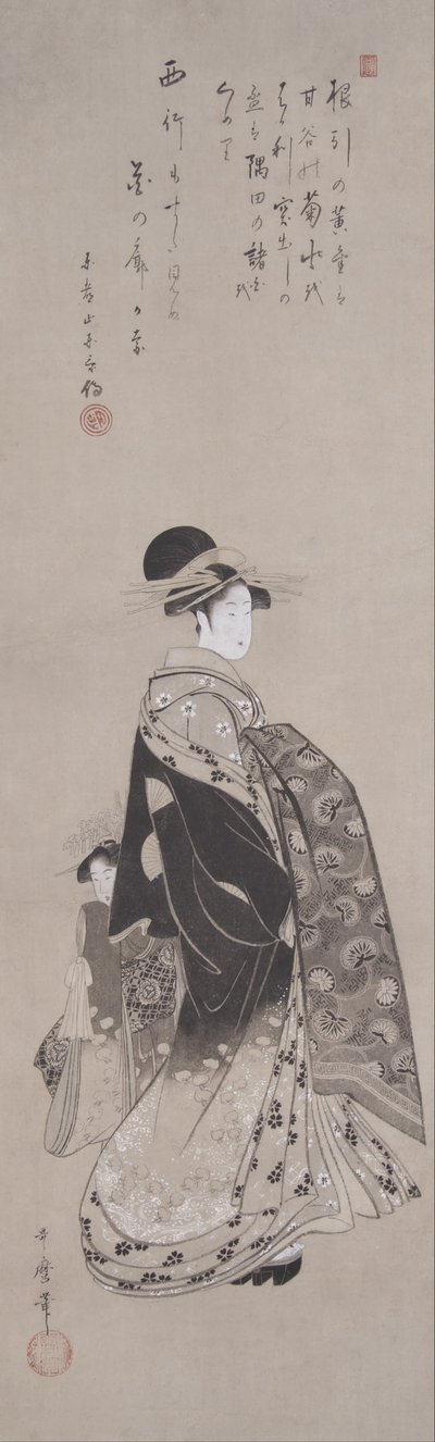 Kurtisane in Prozession von Kitagawa Utamaro