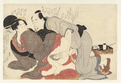 Verheirateter Mann und Witwe von Kitagawa Utamaro
