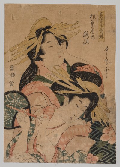 Halbporträt von zwei Kurtisanen von Kitagawa Utamaro