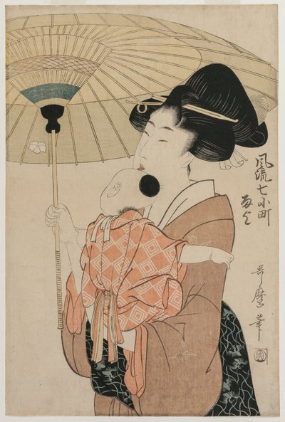 Gebete für Regen, aus der Serie Sieben elegante Komachi von Kitagawa Utamaro