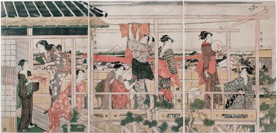 Trocknen der Kleidung von Kitagawa Utamaro