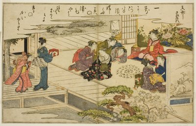 Muschel-Matching-Spiel, aus dem illustrierten Buch "Geschenke von der Ebbe (Shiohi no tsuto)" von Kitagawa Utamaro