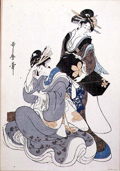 Zwei weibliche Figuren von Kitagawa Utamaro