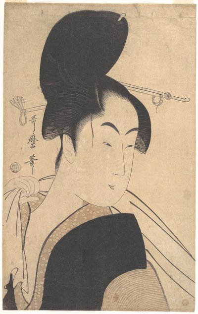 Frau nach dem Bad von Kitagawa Utamaro