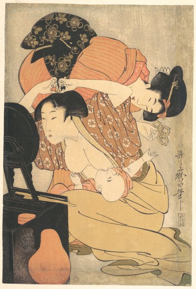 Frau und Kind von Kitagawa Utamaro